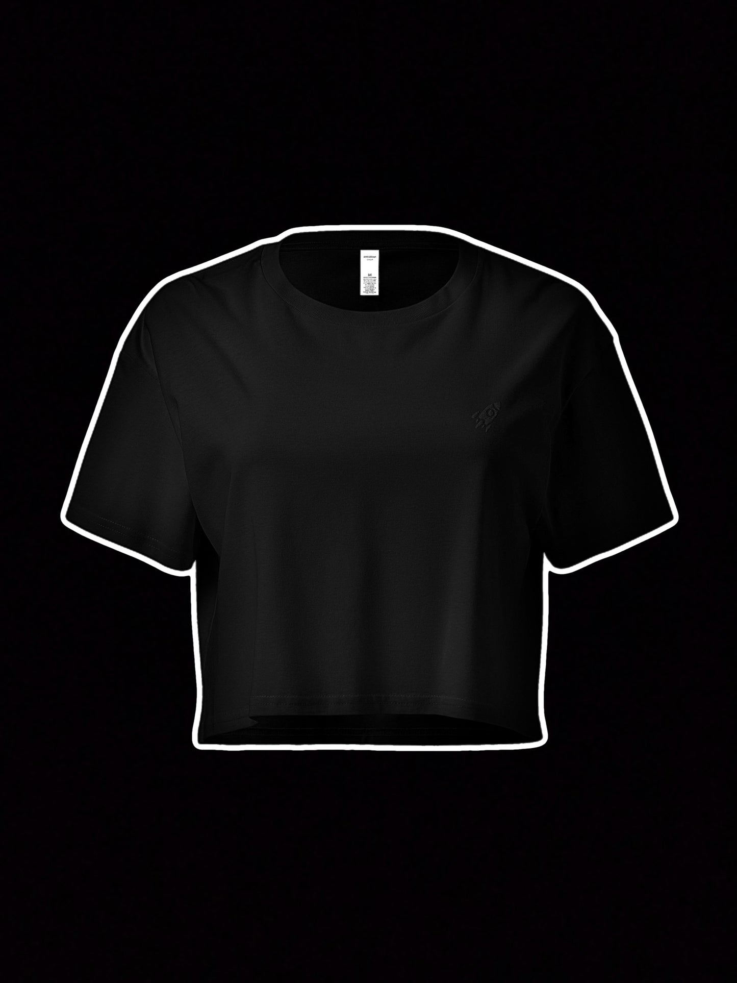 π ROCKET LOGO - Premium Embroidered Crop Tee