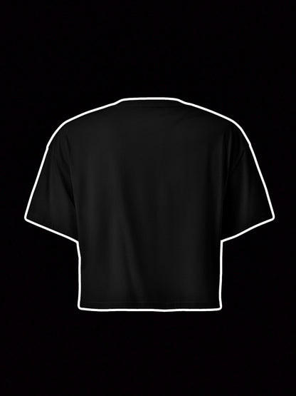🚀 ROCKET LOGO - Premium Embroidered Crop Tee