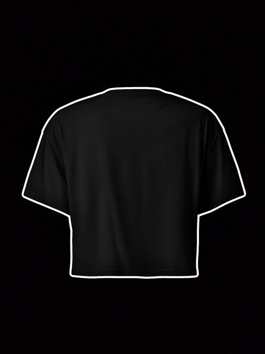 🚀 ROCKET LOGO - Premium Embroidered Crop Tee