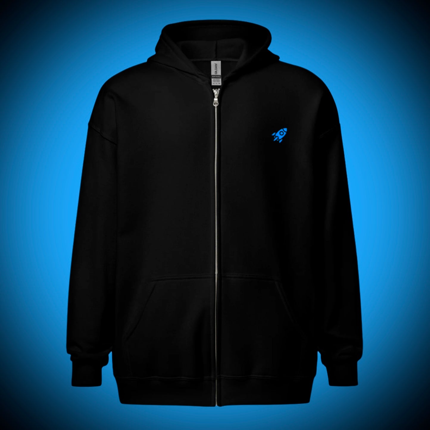 🚀 ROCKET LOGO - Premium Embroidered Heavyweight Zip Hoodie Without Poster