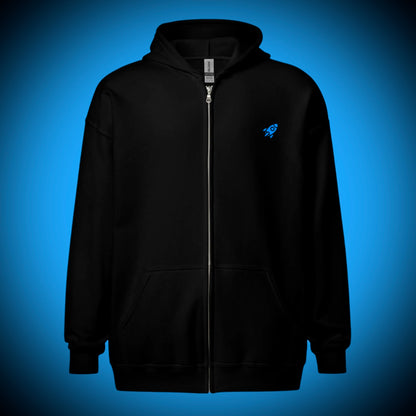 🚀 ROCKET LOGO - Premium Embroidered Heavyweight Zip Hoodie Without Poster