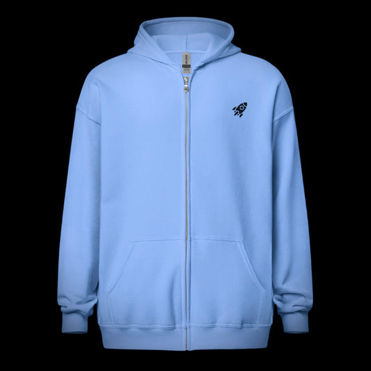 🚀 ROCKET LOGO - Premium Embroidered Heavyweight Zip Hoodie Without Poster