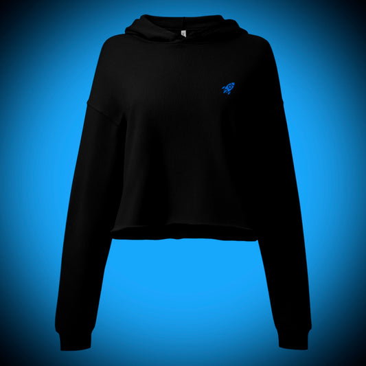 🚀 ROCKET LOGO - Premium Embroidered Crop Hoodie