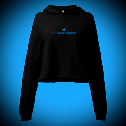 🚀 THE ROCKET PROJECT LOGO - Premium Embroidered Crop Hoodie